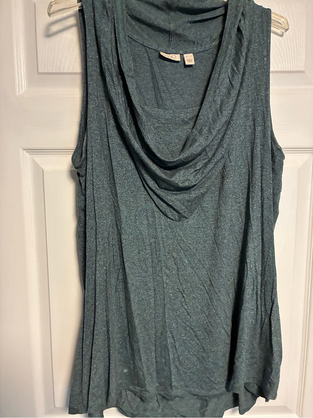 Lori Goldstein Sleeveless Cowl Neck Tank Top - Slate Blue